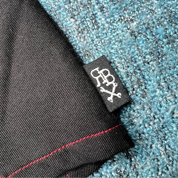 Royal Bones by Tripp NYC Cropped Corset Chain Top in Black Red - Picture 5 of 5